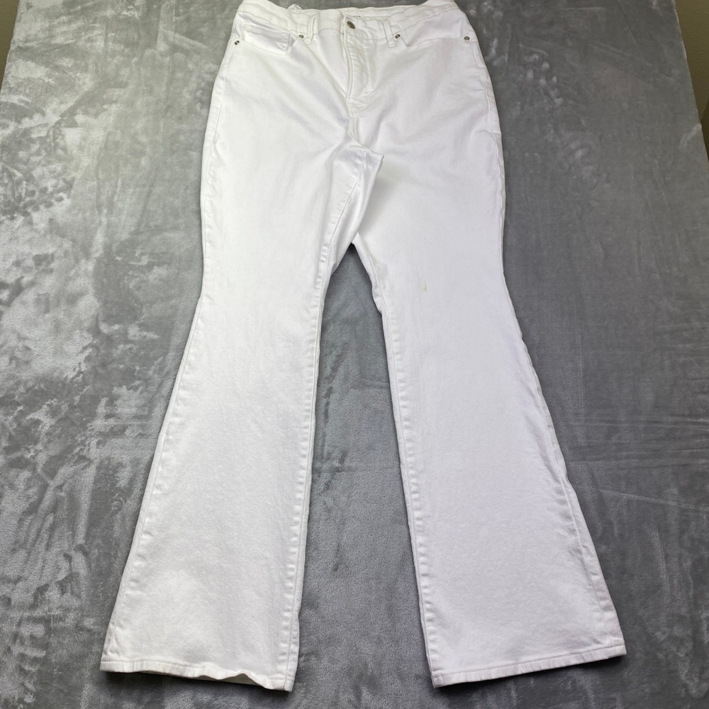 Good American White Flare Jeans Women's‎ Size 15 Fits 31" High Rise Grunge Retro